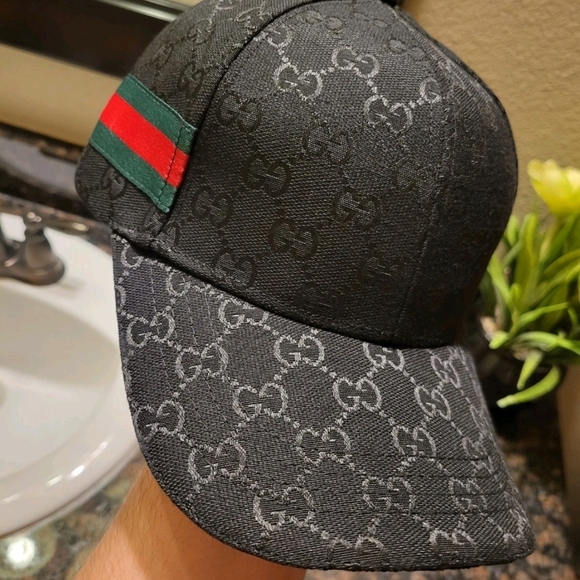Gucci Black Monogram Baseball Cap - Picture 8 of 11